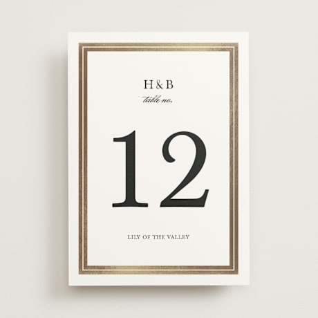 Foil-pressed Table Numbers