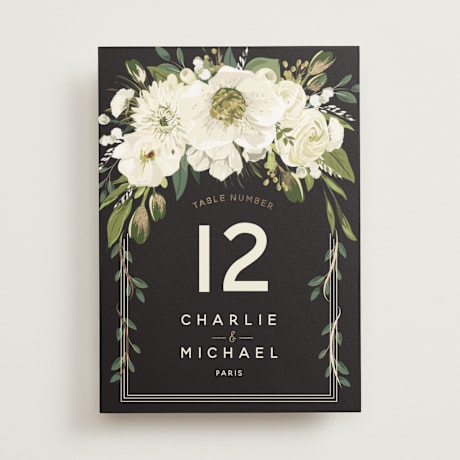 Foil-pressed Table Numbers