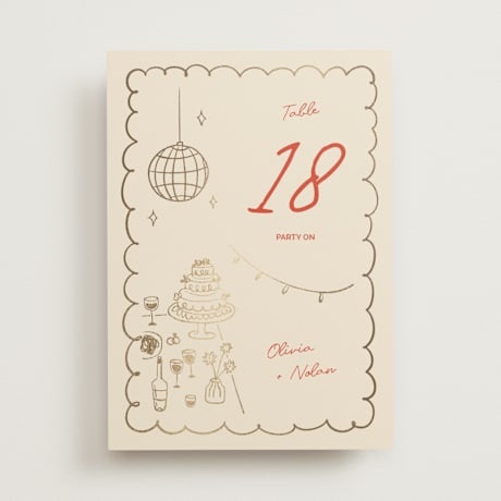 Foil-pressed Table Numbers