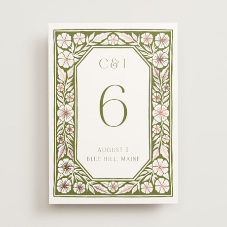 Foil-pressed Table Numbers