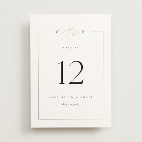 Foil-pressed Table Numbers