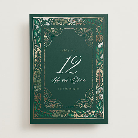 Foil-pressed Table Numbers