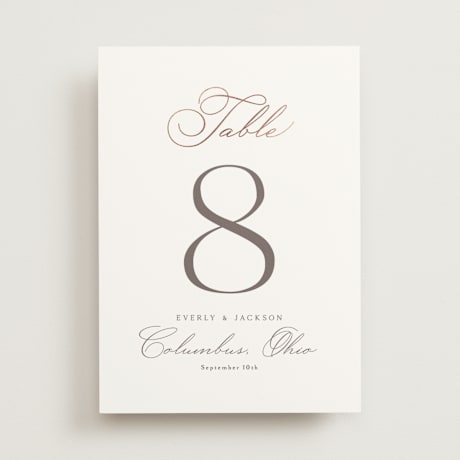 Foil-pressed Table Numbers