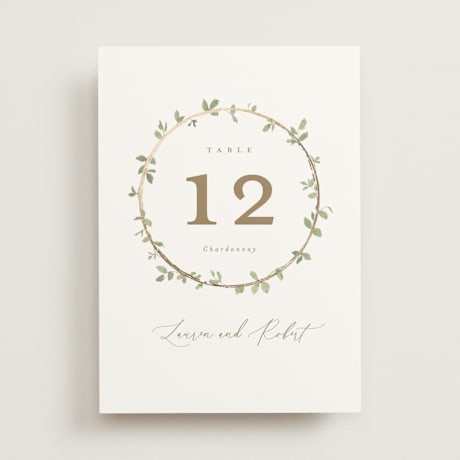 Foil-pressed Table Numbers