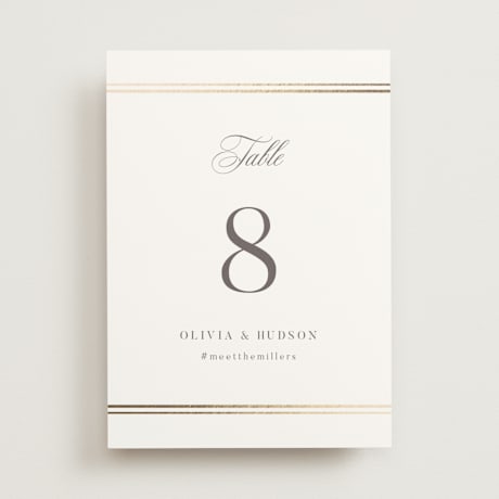 Foil-pressed Table Numbers