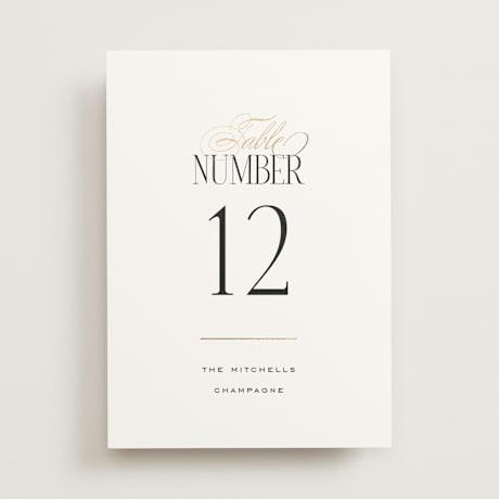 Foil-pressed Table Numbers