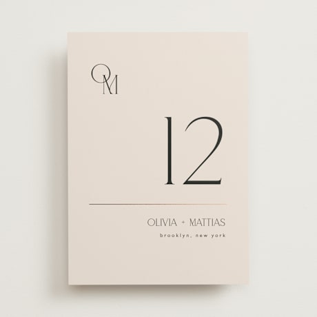 Foil-pressed Table Numbers