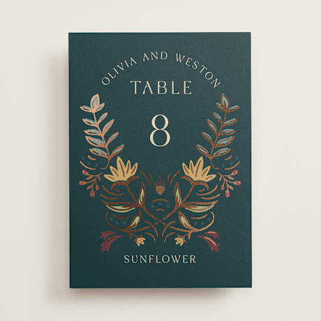 Foil-pressed Table Numbers