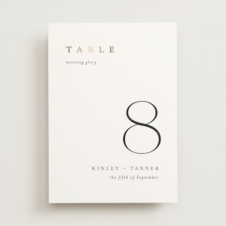 Foil-pressed Table Numbers