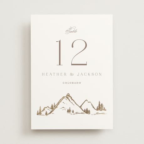 Foil-pressed Table Numbers