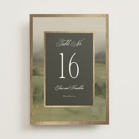 Foil-pressed Table Numbers