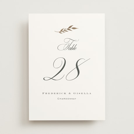 Foil-pressed Table Numbers