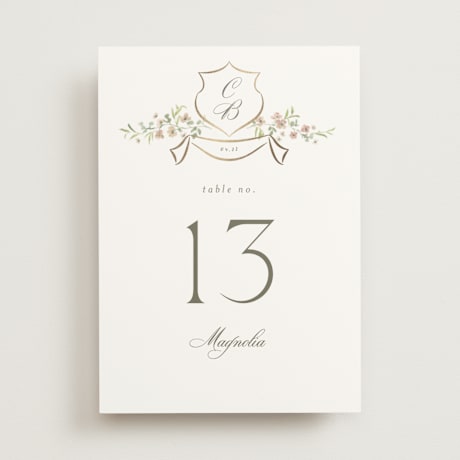 Foil-pressed Table Numbers
