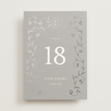 Foil-pressed Table Numbers
