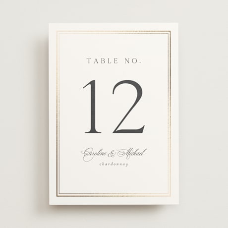 Foil-pressed Table Numbers