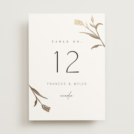 Foil-pressed Table Numbers