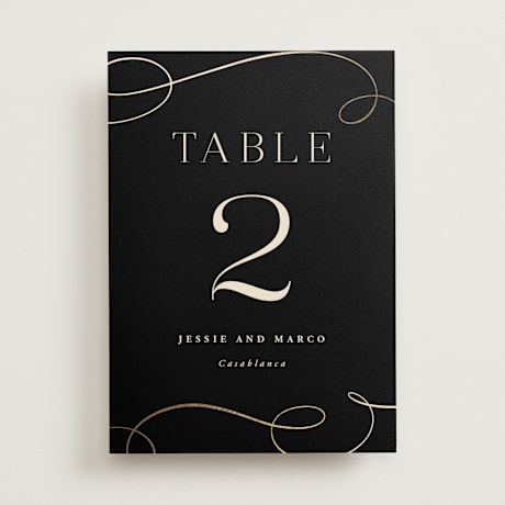 Foil-pressed Table Numbers