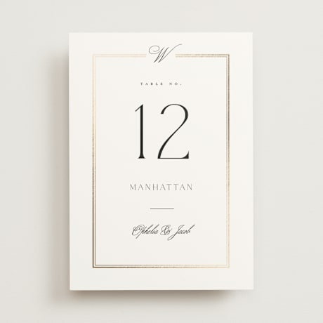 Foil-pressed Table Numbers