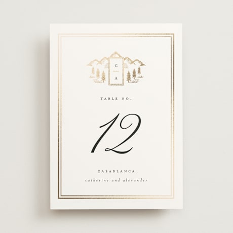 Foil-pressed Table Numbers