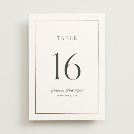 Foil-pressed Table Numbers