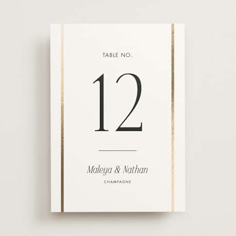 Foil-pressed Table Numbers