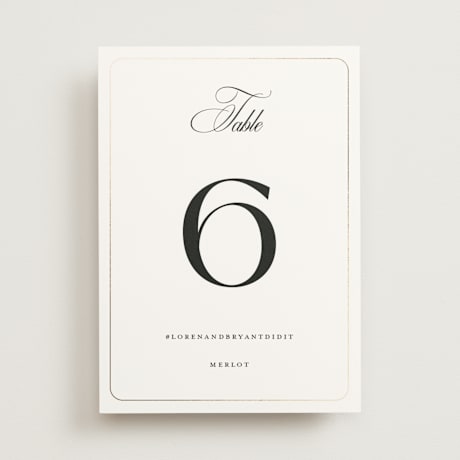 Foil-pressed Table Numbers