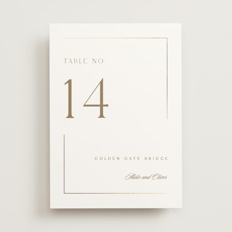 Foil-pressed Table Numbers