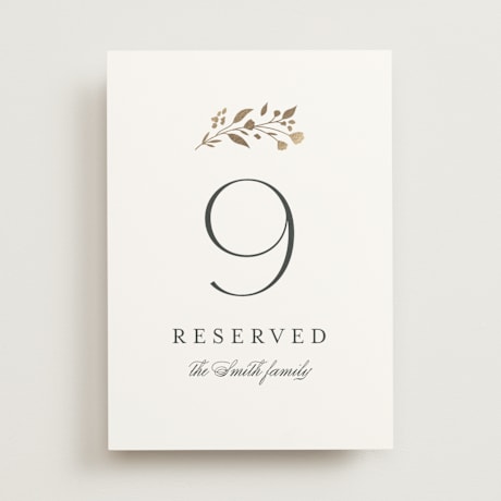 Foil-pressed Table Numbers