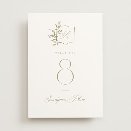Foil-pressed Table Numbers