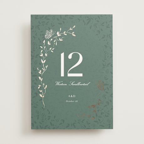 Foil-pressed Table Numbers