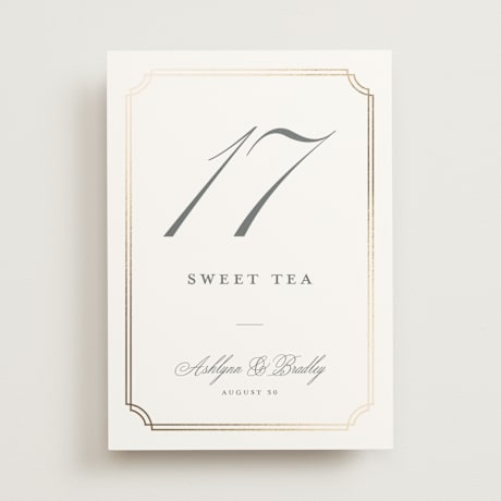 Foil-pressed Table Numbers