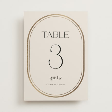 Foil-pressed Table Numbers