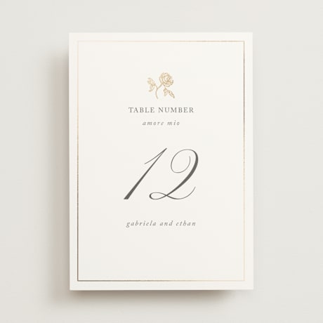 Foil-pressed Table Numbers