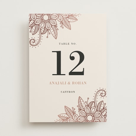 Foil-pressed Table Numbers