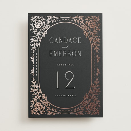 Foil-pressed Table Numbers