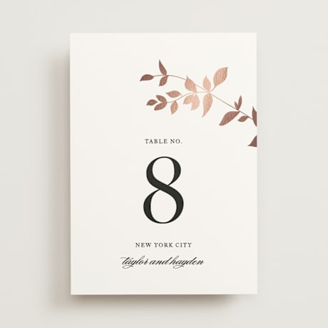 Foil-pressed Table Numbers