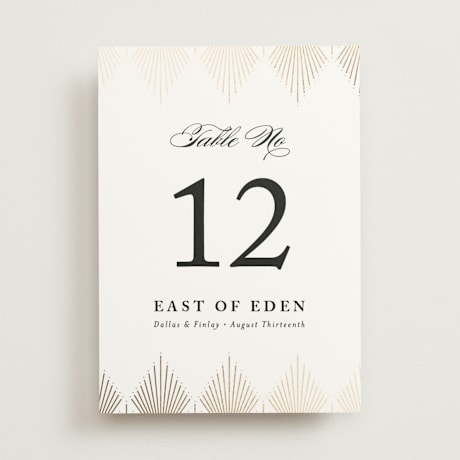 Foil-pressed Table Numbers