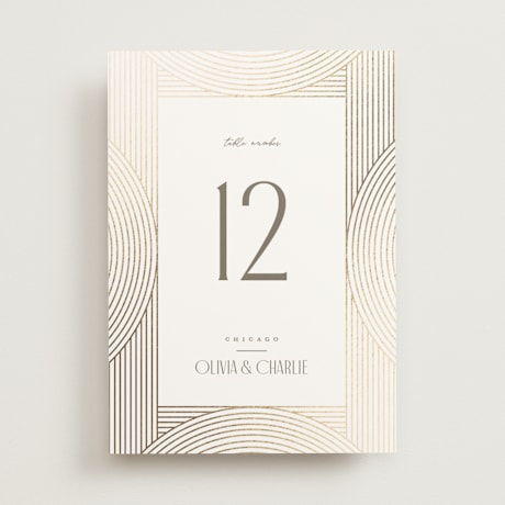 Foil-pressed Table Numbers