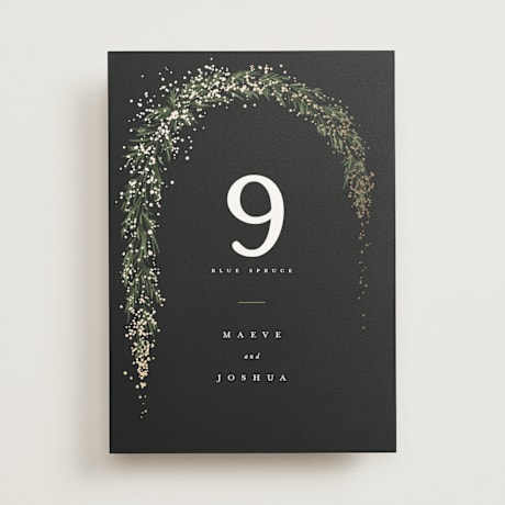 Foil-pressed Table Numbers