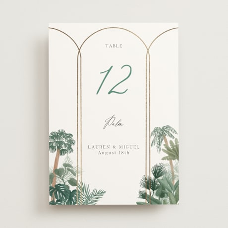 Foil-pressed Table Numbers