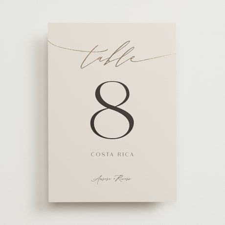Foil-pressed Table Numbers