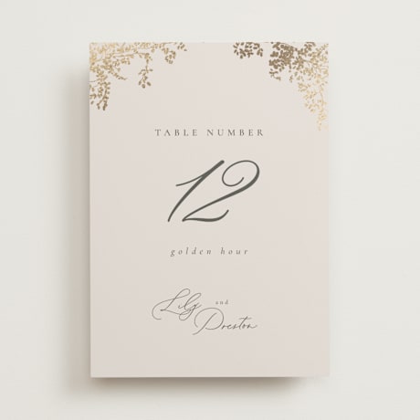 Foil-pressed Table Numbers