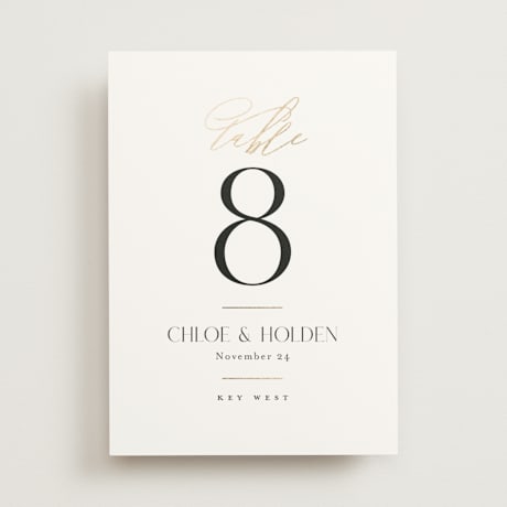 Foil-pressed Table Numbers