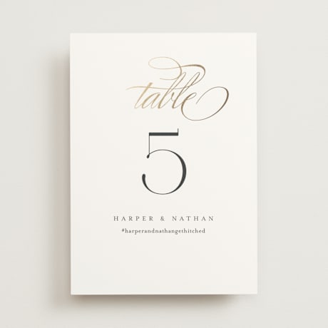 Foil-pressed Table Numbers
