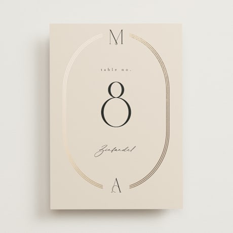 Foil-pressed Table Numbers