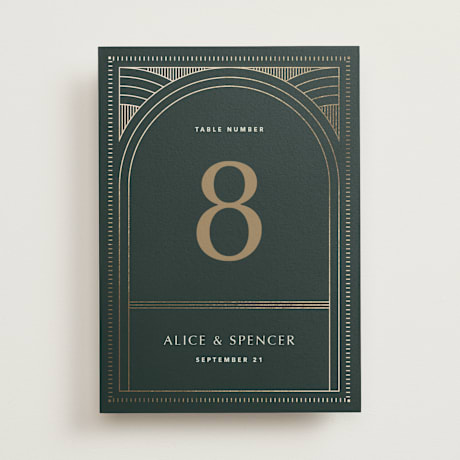 Foil-pressed Table Numbers