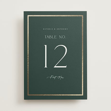 Foil-pressed Table Numbers