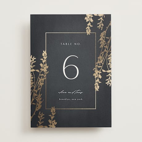 Foil-pressed Table Numbers