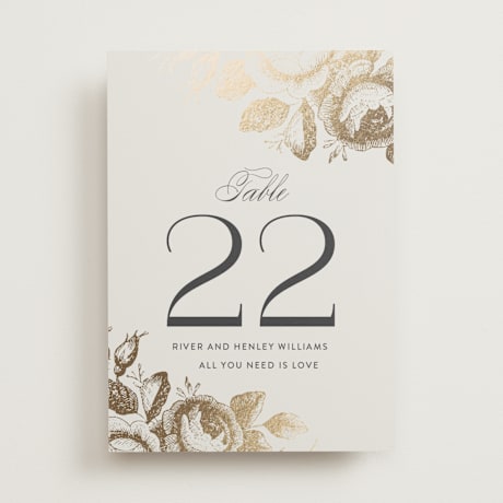 Foil-pressed Table Numbers
