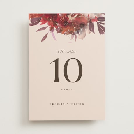 Foil-pressed Table Numbers